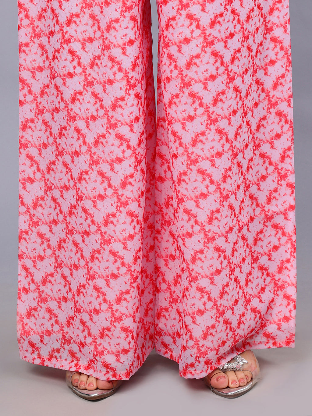 Frolic Rolic Pink & Red Tie Dye Print Georgette Co-Ords Set